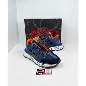Size 45EU/12US - Versace Trigreca Blue Orange Sneakers💙 Retail $1,175!